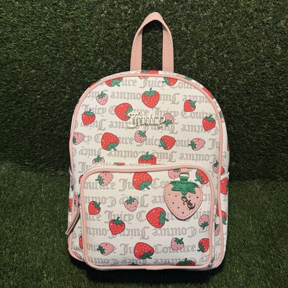 Juicy Couture Freshly Picked Strawberry Mini Backpack Pecan Pink NWT - Picture 1 of 5